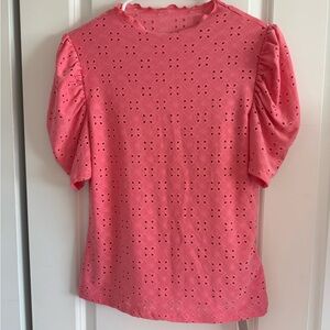 Pink Ruched 3/4 Sleeve Blouse